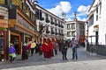 Tibet, Lhasa, China, June, 02, 2018. Buddhists make Kora around the Jokhang Temple