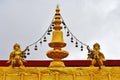 Tibet, Lhasa, the first Buddhist temple Jokang in rainy weather. Architecture details Royalty Free Stock Photo