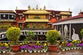 Tibet, Lhasa, the first Buddhist temple Jokang in rainy weather