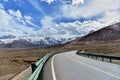 Tibet Long way ahead with high mountain in front Royalty Free Stock Photo