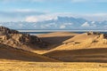 Tibet plateau landscape of holy lake and snow mountain Royalty Free Stock Photo