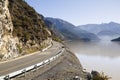 Tibet: road along ranwu lake Royalty Free Stock Photo