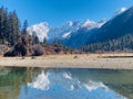 Tibet scenery,Snow Mountain and Ranch, Secret Realm Royalty Free Stock Photo