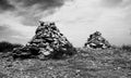 Tibet stone piles