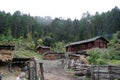 A tibet village in front of forests Royalty Free Stock Photo