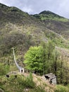 Tibetan bridge Carasc or Ponte Tibetano Valle di Sementina or Tibetische Brucke Carasc, Monte Carasso