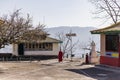 Tibetan Buddhism Temple with monks in Sikkim, India Royalty Free Stock Photo