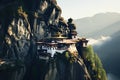 Tibetan Buddhist Monastery in Himalayas, Nepal, AI Generated