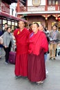 Tibetan Buddhist monks in Shanghai Old Town, China