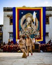 Tibetan Buddhist ritual fool dancers at the Tiji festival in Nepal