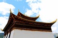 Tibetan Buddhist temple in Zagana , A Tibetan village surrounded by mountains Royalty Free Stock Photo