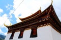 Tibetan Buddhist temple in Zagana , A Tibetan village surrounded by mountains Royalty Free Stock Photo