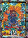 Tibetan Buddhist thangka, traditional painting depicting Buddha Royalty Free Stock Photo