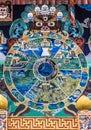 Tibetan Buddhist Wheel of Life mandala painted on wall in the Punakha Dzong Royalty Free Stock Photo