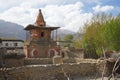 Tibetan chorten from Tsharang Village Upper Mustang Nepal Royalty Free Stock Photo