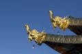 Tibetan Dragon style on temple roof, Shangrila ,China Royalty Free Stock Photo