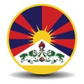 Tibetan flag banner with shadow