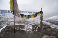 Tibetan Flag - Winter Spiti - Dhankar Village, Spiti Valley, Himachal, India Royalty Free Stock Photo