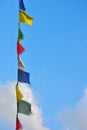 Tibetan flags blowing in the wind Royalty Free Stock Photo