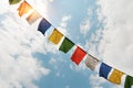 Tibetan flags with mantra Royalty Free Stock Photo