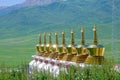 Tibetan golden stupas