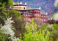 Unique tibetan architecture in spring Royalty Free Stock Photo