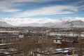 Tibetan Landscape overlooking Gyantse in Shigatse Prefecture, Tibet Autonomous Region Royalty Free Stock Photo