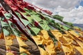 Tibetan landscape with tibetan prayer flags Royalty Free Stock Photo