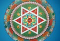 Tibetan mandala on the ceiling of the monastery