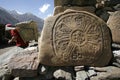 Tibetan mani prayer stones, annapurna Royalty Free Stock Photo