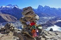 Tibetan Mani Stone with Mt. Everest from Gokyo Ri