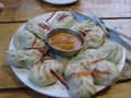 Tibetan manty, vegetables in dough, momo, meal Royalty Free Stock Photo