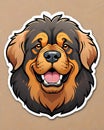 Tibetan mastiff dog sticker label artistic expression