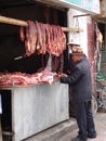 Tibetan meat stand front