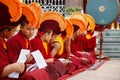 Tibetan monks at Boudnath in Nepal