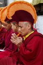 Tibetan monks at Boudnath in Nepal