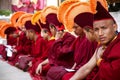 Tibetan monks at Boudnath in Nepal