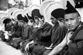 Tibetan monks at Boudnath in Nepal Royalty Free Stock Photo