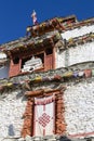 Tibetan old monastery in himalayas mountain in Manang village. Annapurna area, Himalaya, Nepal Royalty Free Stock Photo