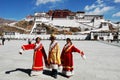 Tibetan people at Potala Palace Royalty Free Stock Photo