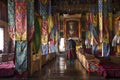 Tibetan people visit praying in Diskit Monastery or Deskit Galdan Tashi Chuling Gompa in the Nubra Valley at Leh Ladakh, India