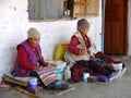 Tibetan people are weaving carpets in Tashi Ling village, Pokhara, Nepal