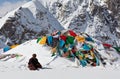 Tibetan pilgrim on Drolma La Pass, Tibet