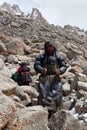 Tibetan pilgrims on Drolma La Pass, Tibet