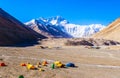 Tibetan plateau scene-Everest(Mount Qomolangma) base camp Royalty Free Stock Photo