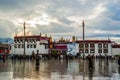 Tibetan plateau scene-Jokhang Temple and prayers Royalty Free Stock Photo