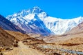 Tibetan plateau scene-The way go to Everest(Mount Qomolangma). Royalty Free Stock Photo