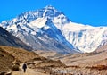 Tibetan plateau scene-The way go to Everest(Mount Qomolangma). Royalty Free Stock Photo