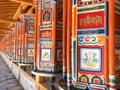 The Tibetan pray wheels in monastry