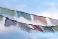 Tibetan prayer flags infront of blue sky. uneditet Royalty Free Stock Photo